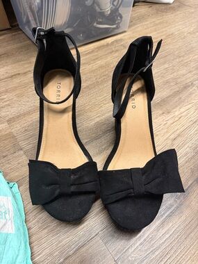 torrid Black Bow Ankle-Strap Heels
